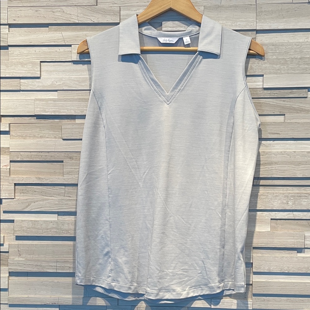 Lady Hagen - NWOT - Light Gray Sleeveless Golf Polo Top - Size Large